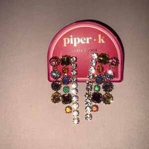 NEW Piper K Colorful Rhinestone Earrings